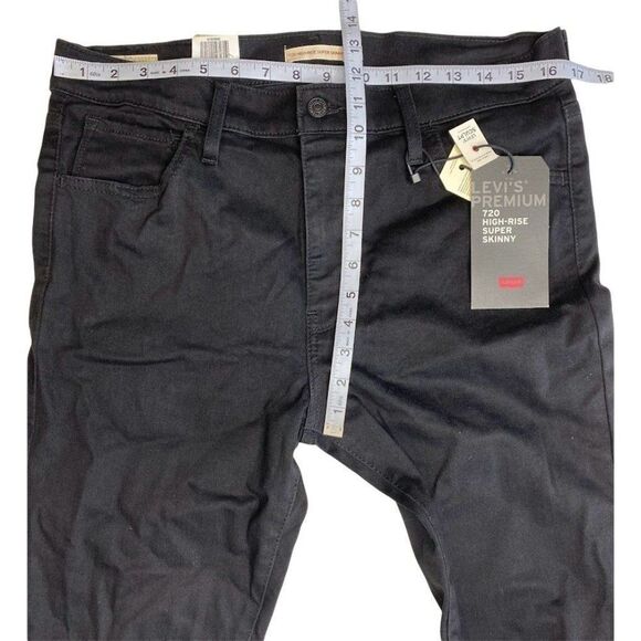 Levi's‎ Premium 720 Super Skinny Jeans Women's 32 LARGE Black High-Rise NEW - Picture 5 of 15